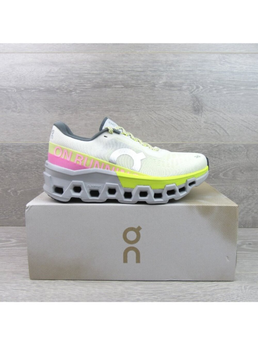 ON Cloudmonster 2 Running Shoes Womens Size 8 Ivory Lime NEW - Picture 2 of 15